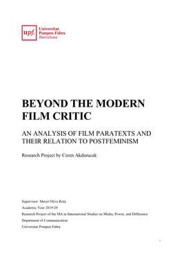Beyond the Modern Film Critic