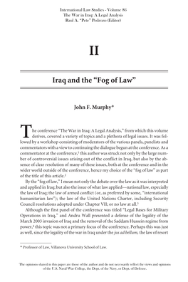 Iraq and the "Fog of Law"