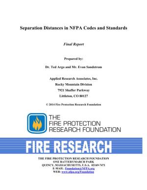 Separation Distances in NFPA Codes and Standards