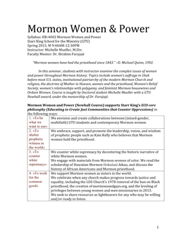 Mormon Women & Power