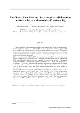 The Ocean Race Science: an Innovative Collaboration Between Science and Extreme Offshore Sailing