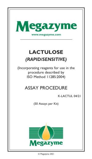 Lactulose (Rapid/Sensitive)