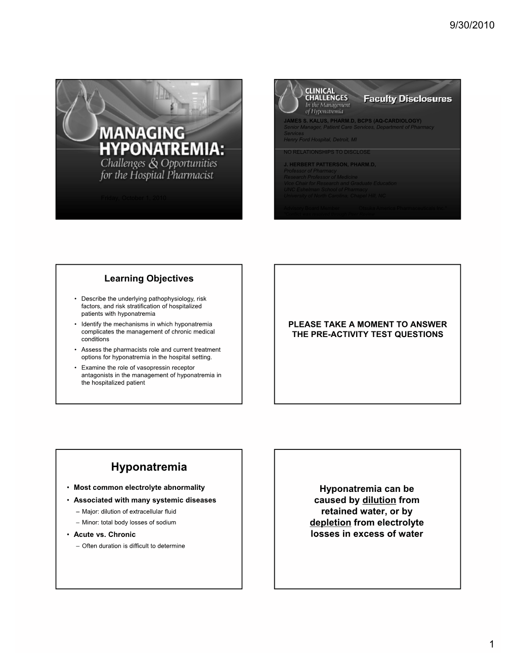 Hyponatremia