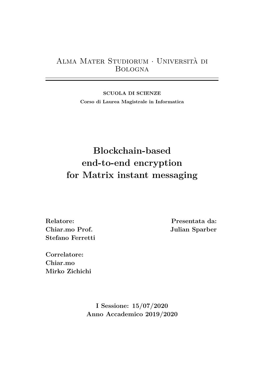 Blockchain-Based End-To-End Encryption for Matrix Instant Messaging