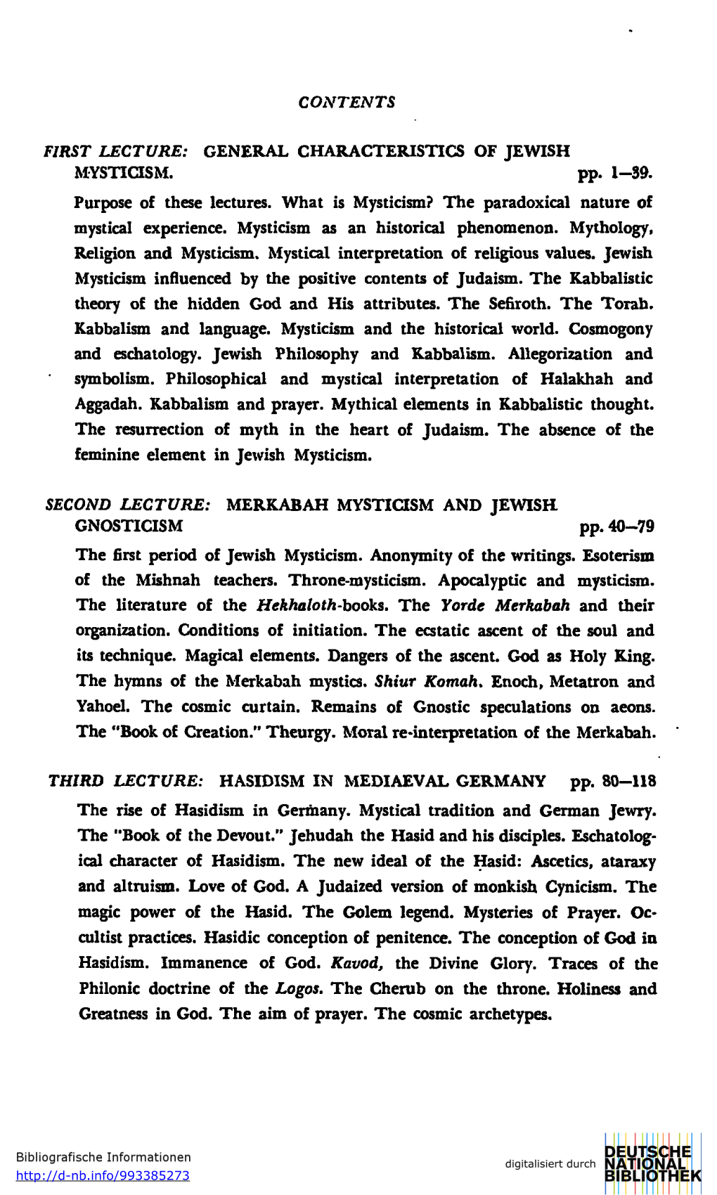 GENERAL CHARACTERISTICS of JEWISH MYSTICISM. Pp. 1-39