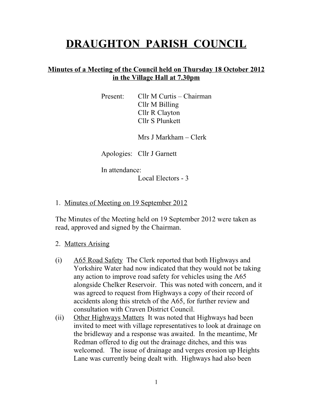 Draughton Parish Council s1