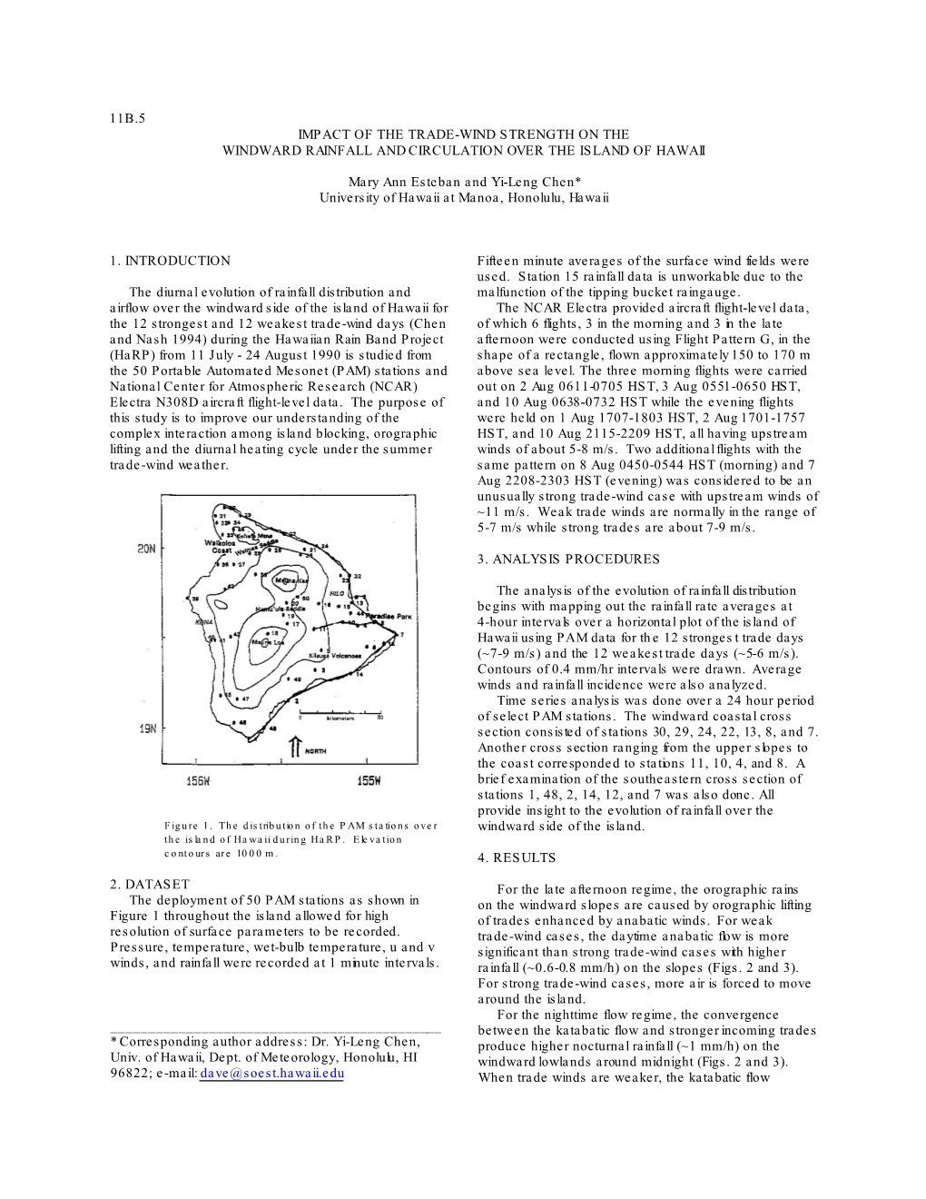 11B.5 IMPACT of the TRADE-WIND STRENGTH on the WINDWARD RAINFALL and CIRCULATION OVER the ISLAND of HAWAII Mary Ann Esteban