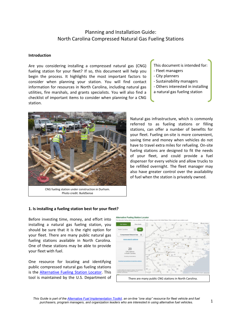 North Carolina Compressed Natural Gas Fueling Stations