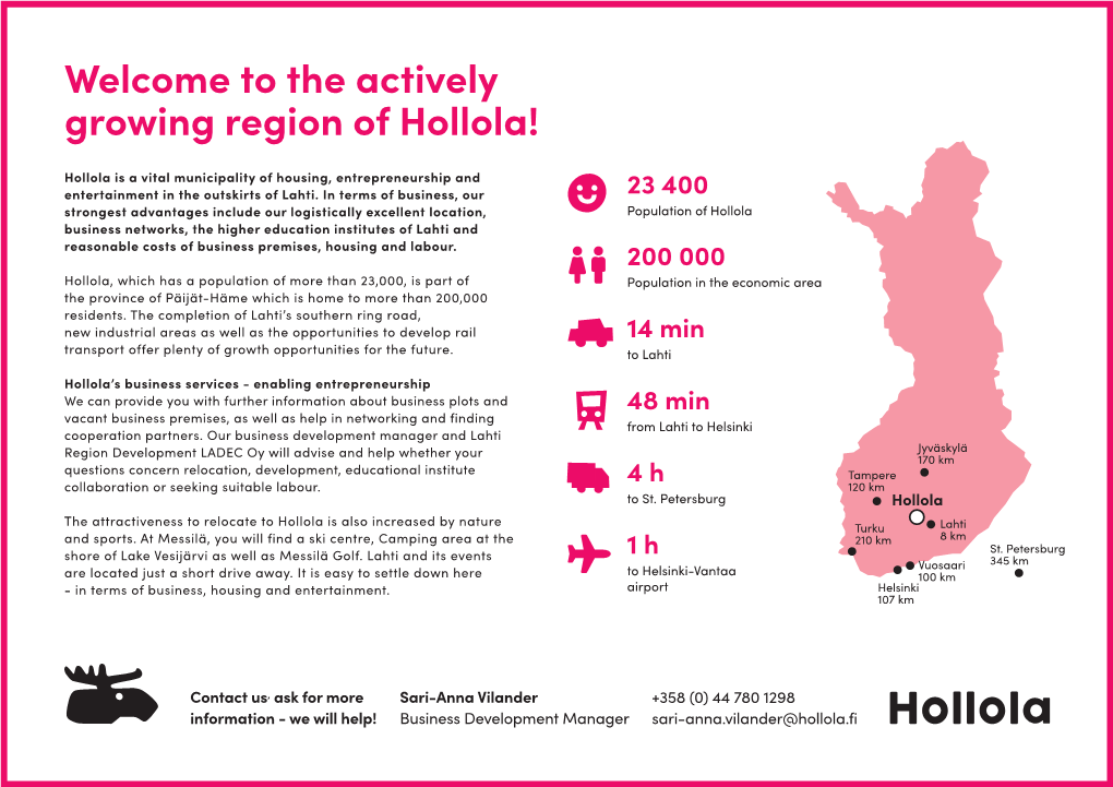 Welcome to the Actively Growing Region of Hollola!