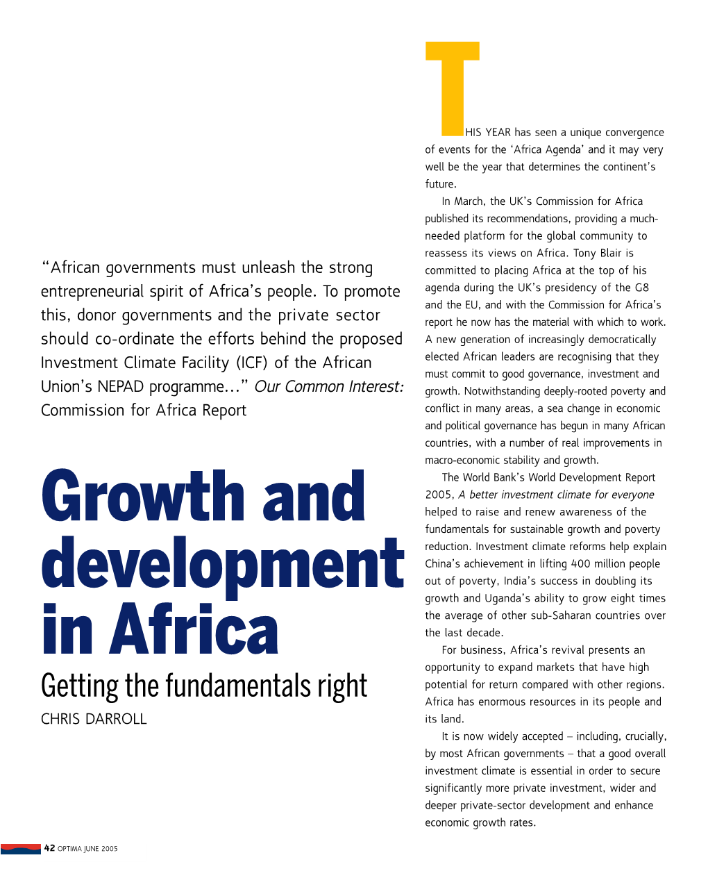 Growth and Development in Africa