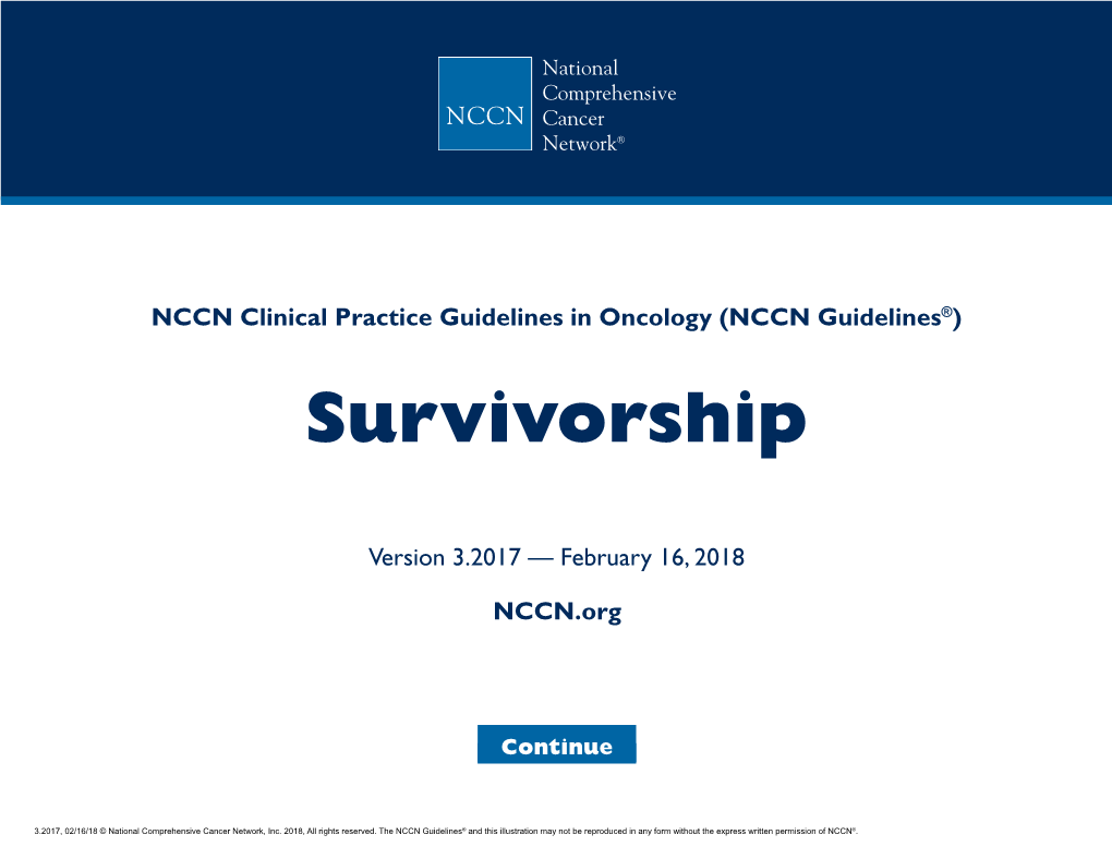 (NCCN Guidelines®) Survivorship