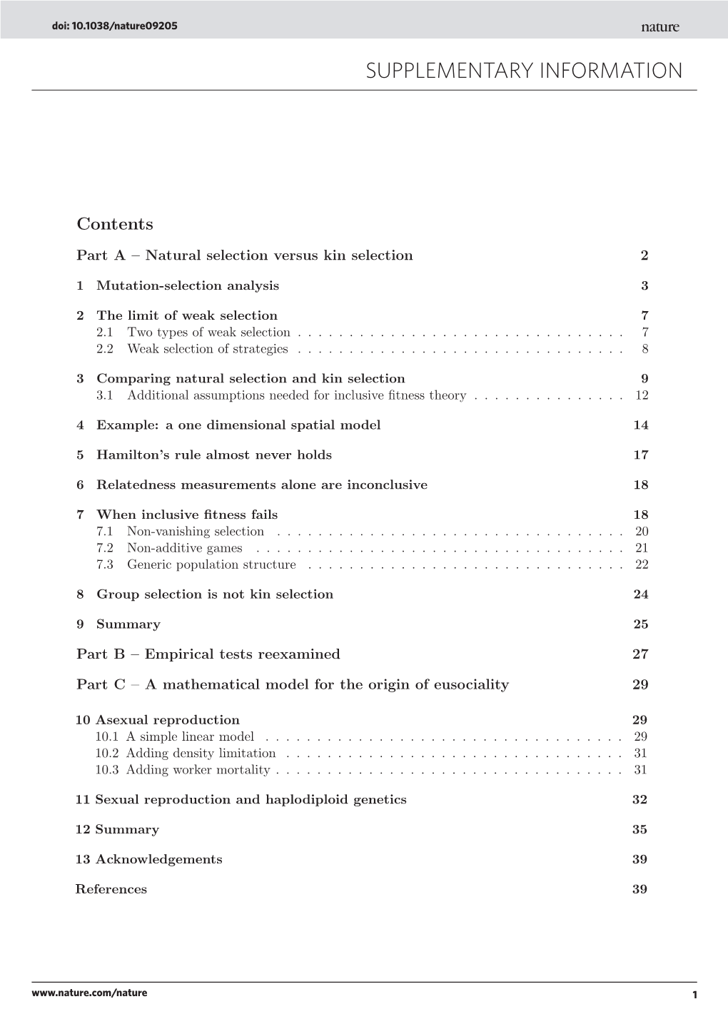 Supplementary Information for “The Evolutionsupplementary of Eusociality” INFORMATION Martin A