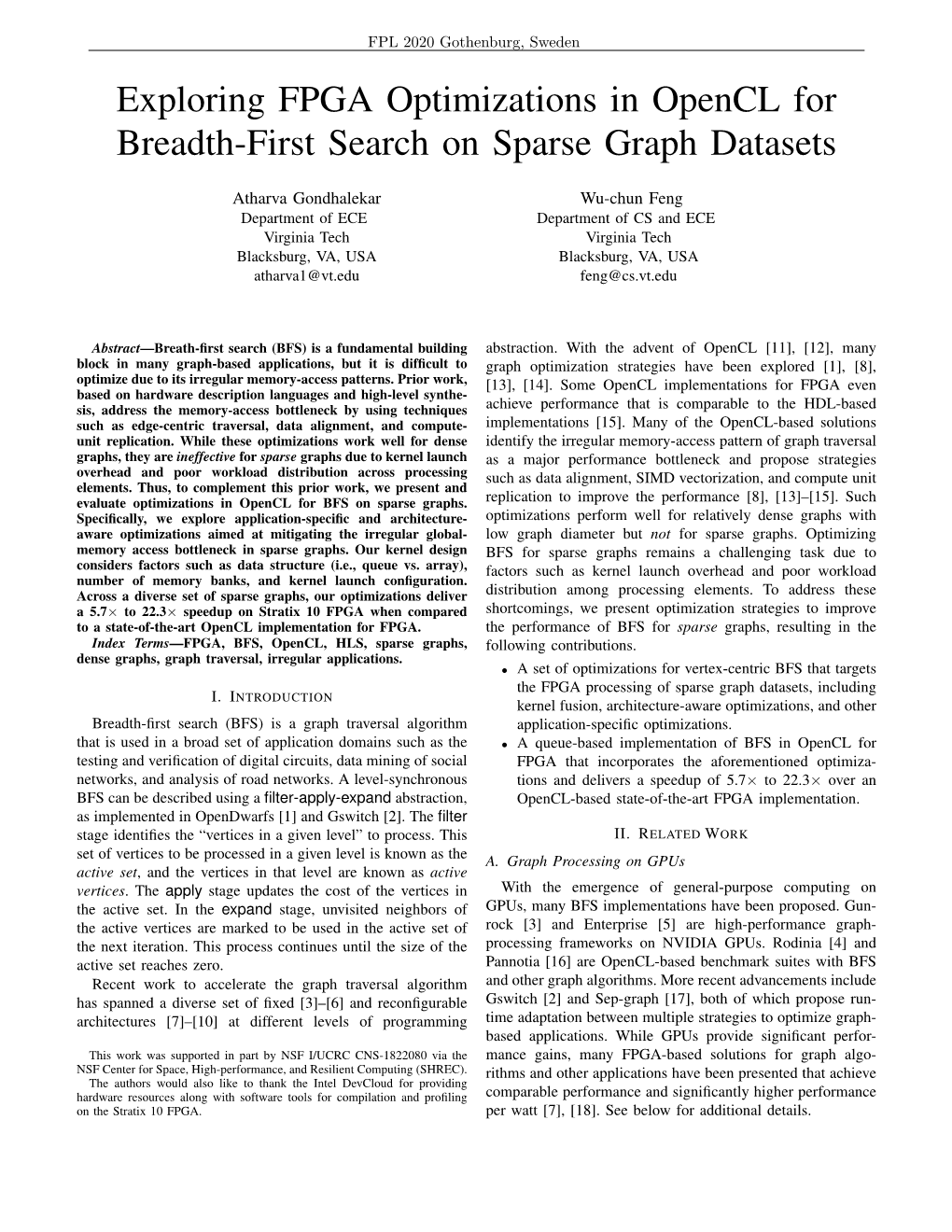 Exploring FPGA Optimizations in Opencl for Breadth-First Search on Sparse Graph Datasets