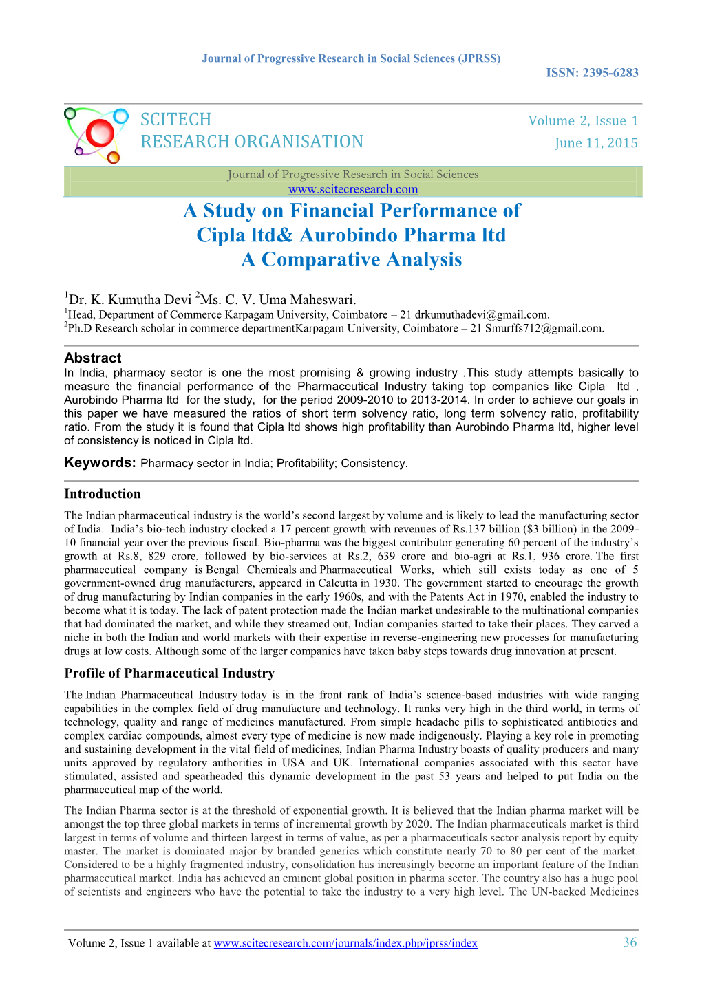 A Study of Financial Performance