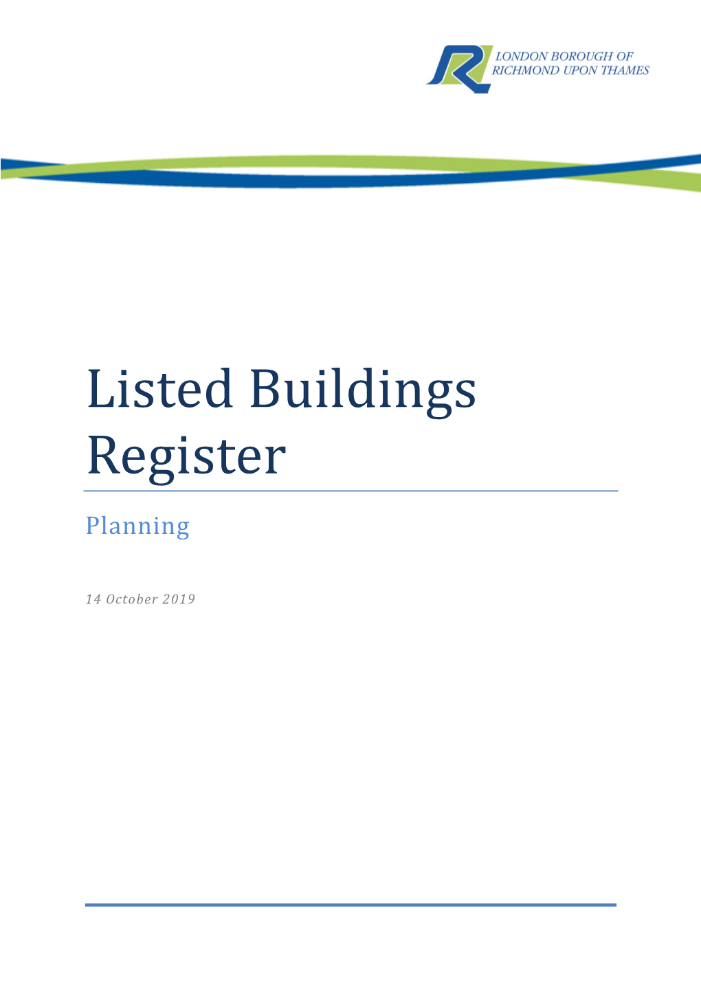 Listed Buildings Register Planning