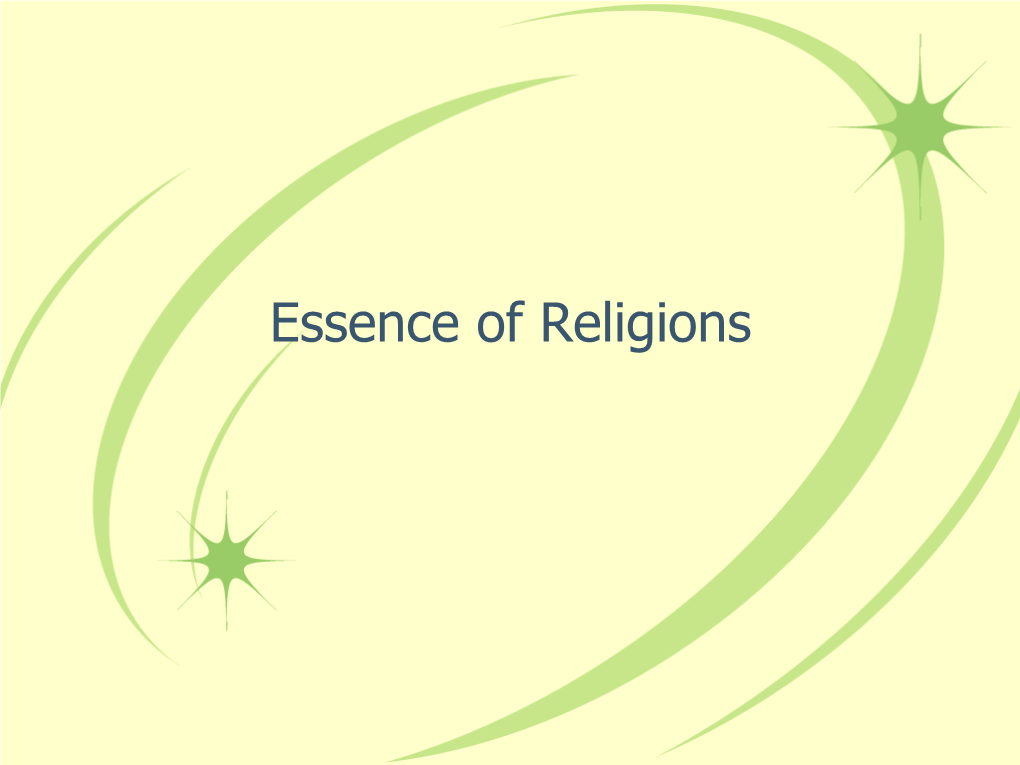 Essence of Religions Does Religion Cause Violence?