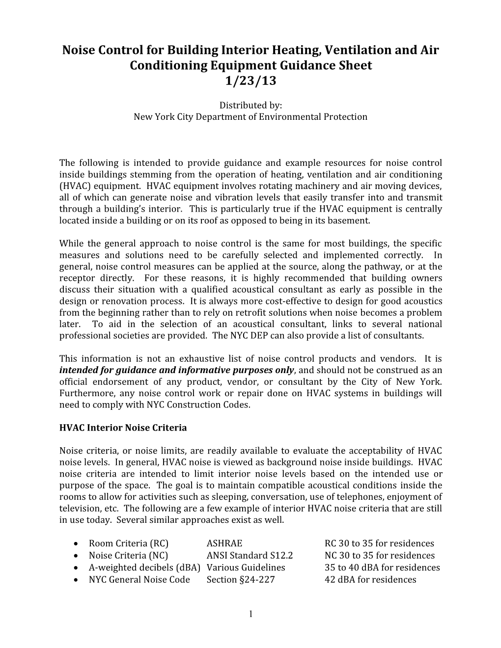 Download the Noise Control for Building Interior HVAC Equipment