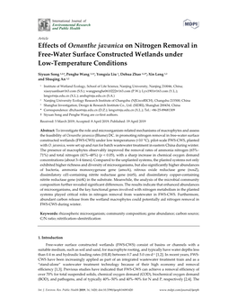 Effects of Oenanthe Javanica on Nitrogen Removal in Free-Water
