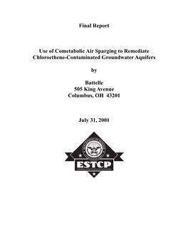 Final Report Use of Cometabolic Air Sparging to Remediate