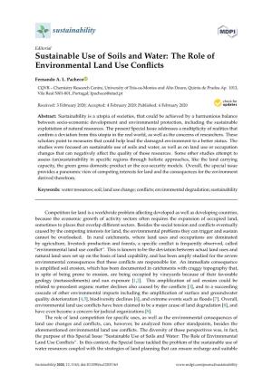 Sustainable Use of Soils and Water: the Role of Environmental Land Use Conﬂicts
