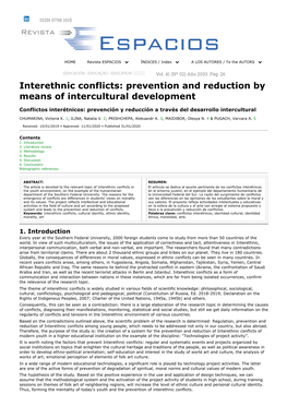 Interethnic Conflicts: Prevention and Reduction by Means of Intercultural Development