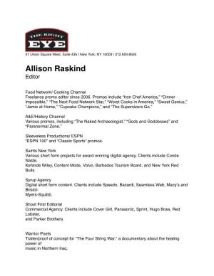 Allison Raskind Resume