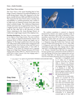 Gray Vireo Vireo Vicinior the Gray Vireo Is the Rarest Breeding Bird of San Diego County’S Chaparral