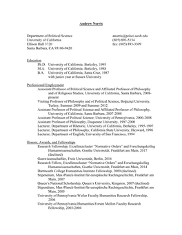 Andrew Norris Department of Political Science Anorris@Polsci.Ucsb.Edu