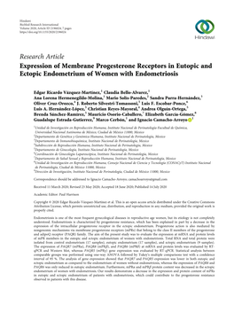 Expression of Membrane Progesterone Receptors in Eutopic and Ectopic Endometrium of Women with Endometriosis