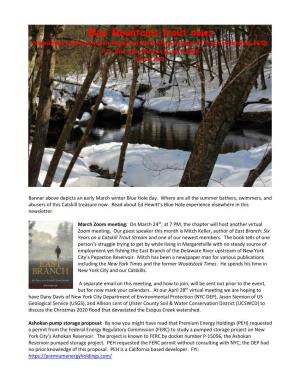 Blue Mountains Trout News Newsletter of the Ashokan-Pepacton Watershed Chapter of Trout Unlimited, #559 P.O