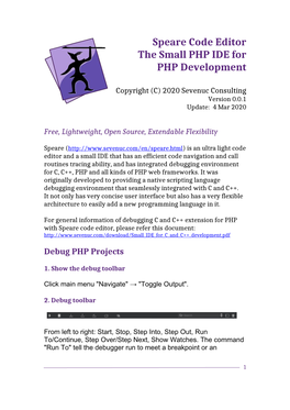 Speare Code Editor the Small PHP IDE for PHP Development