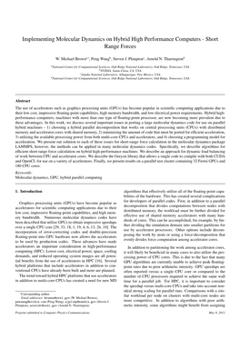 Implementing Molecular Dynamics on Hybrid High Performance Computers - Short Range Forces