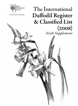 The International Daffodil Register & Classified List 6Th Supplement