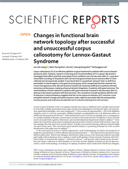 Changes in Functional Brain Network Topology After Successful And