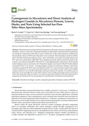 Cyanogenesis in Macadamia and Direct Analysis of Hydrogen Cyanide in Macadamia Flowers, Leaves, Husks, and Nuts Using Selected Ion Flow Tube–Mass Spectrometry