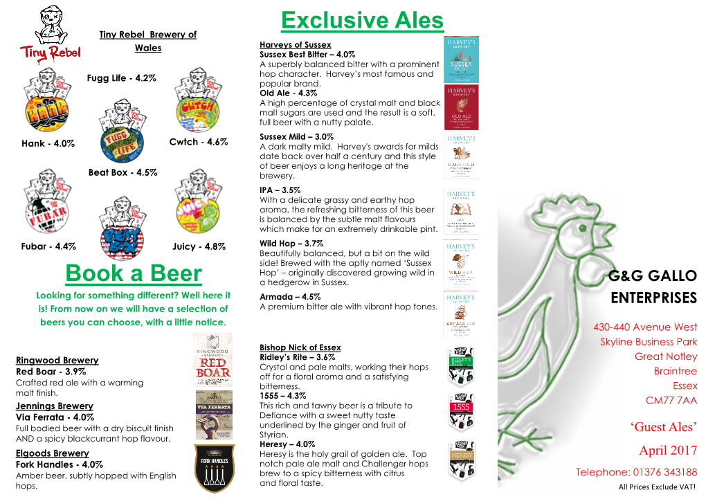 Exclusive Ales Book a Beer