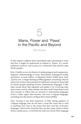 Mana, Power and 'Pawa' in the Pacific and Beyond