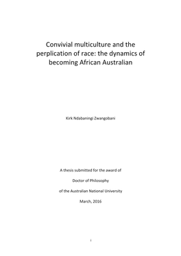 Convivial Multiculture and the Perplication of Race: the Dynamics of Becoming African Australian