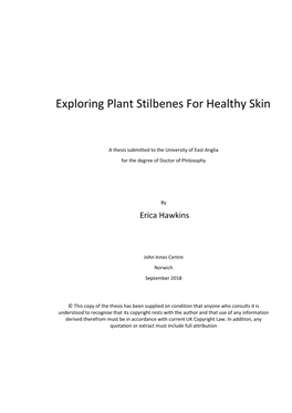 Exploring Plant Stilbenes for Healthy Skin