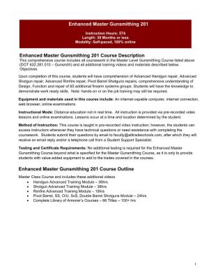 Enhanced Master Gunsmithing 201 Course Description Enhanced