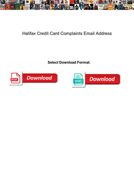 Halifax Credit Card Complaints Email Address
