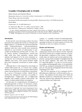 Cyanidin 3-Oxalylglucoside in Orchids L