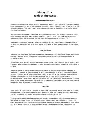 History of the Battle of Tippecanoe