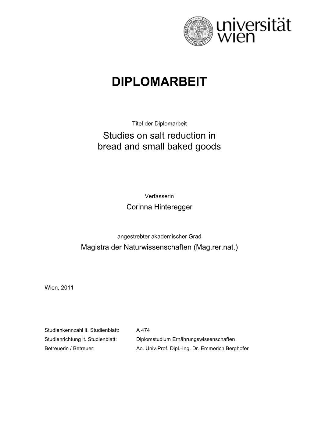 Diplomarbeit