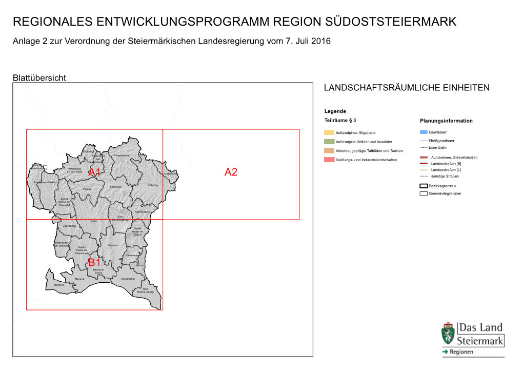 REGIONALES ENTWICKLUNGSPROGRAMM REGION SÜDOSTSTEIERMARK Anlage 2 Zur Verordnung Der Steiermärkischen Landesregierung Vom 7