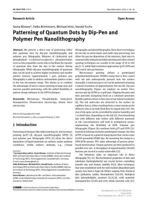 Patterning of Quantum Dots by Dip-Pen and Polymer Pen Nanolithography
