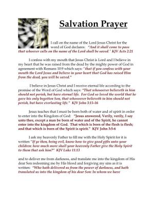 Salvation Prayer