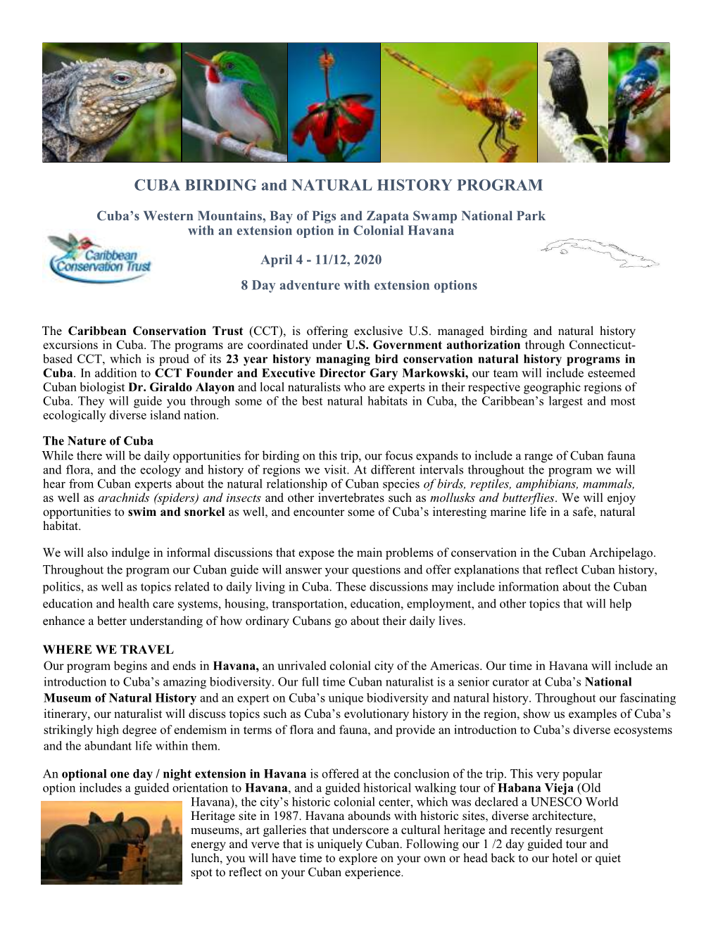 CUBA BIRDING and NATURAL HISTORY PROGRAM