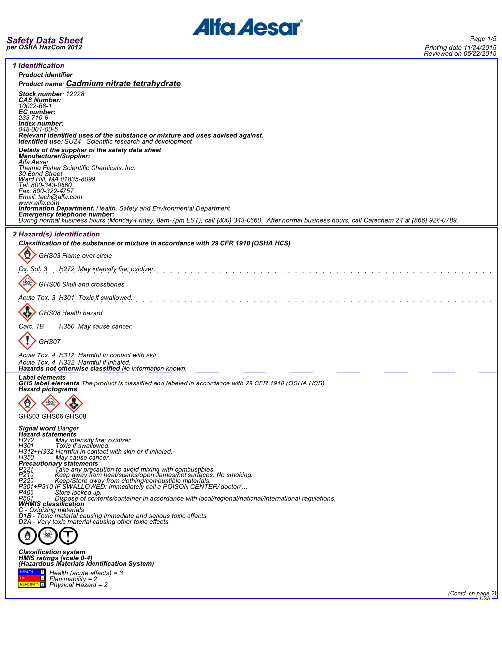 Safety Data Sheet