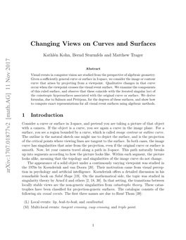 Changing Views on Curves and Surfaces Arxiv:1707.01877V2